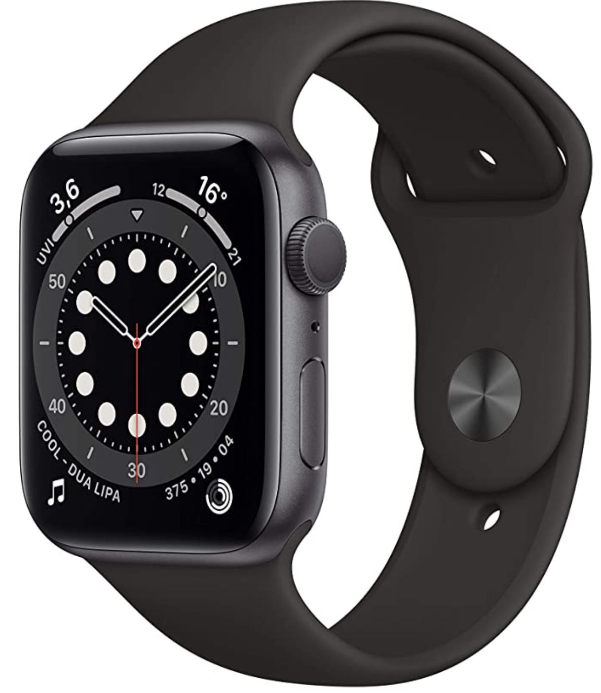 Apple Watch Series 6 (GPS) in Spacegrau 44mm Aluminium mit Sportarmband für 359€ (statt 411€)