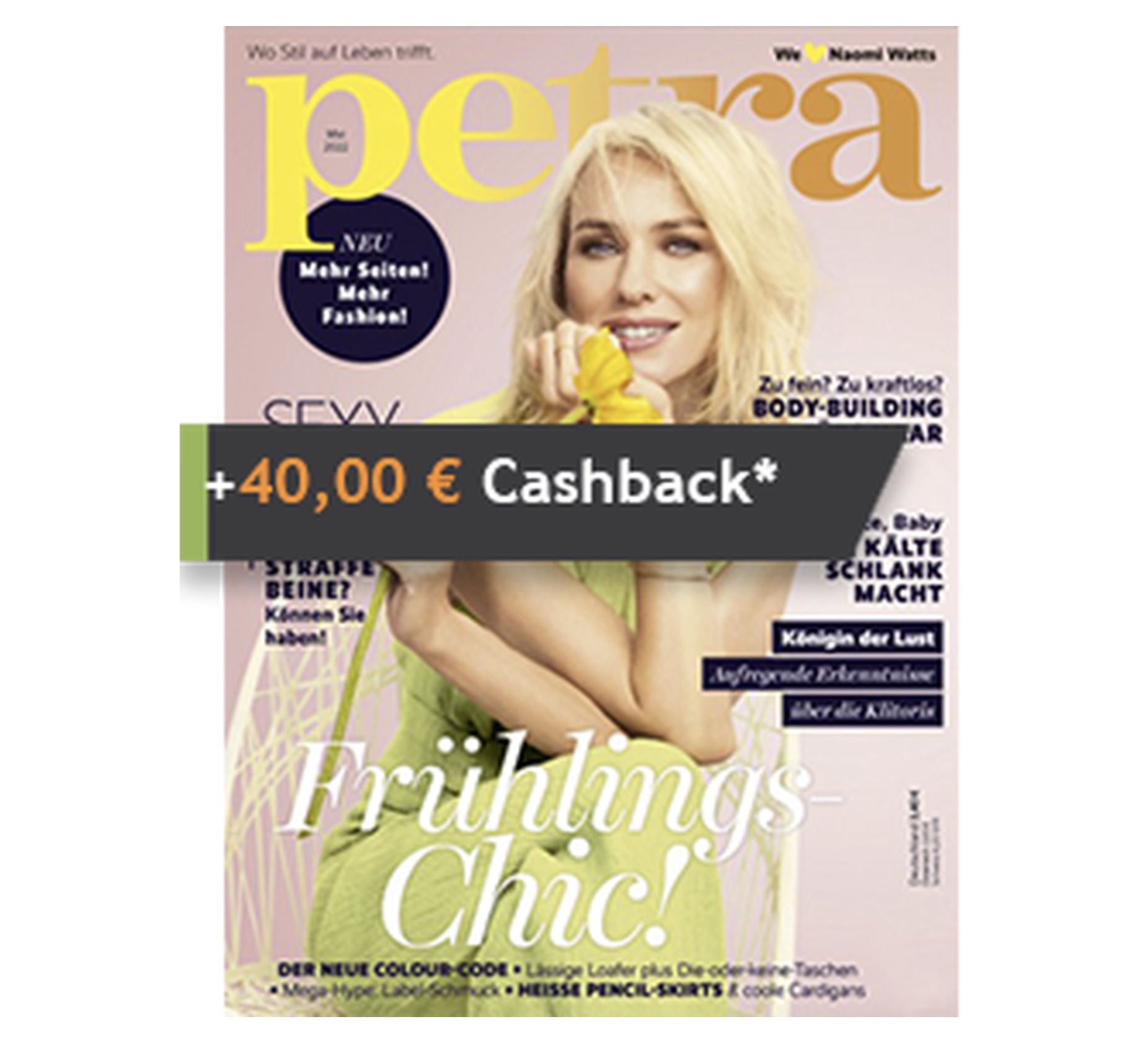 10 Ausgaben &#8222;Petra&#8220; im Jahresabo für 40€ + Prämie: 40€ Cashback