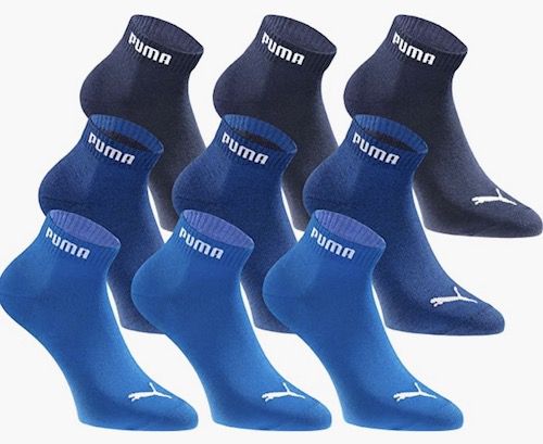 18er Pack Puma Quartersocken   viele Farbkombinationen ab 22,99€ (statt 38€)