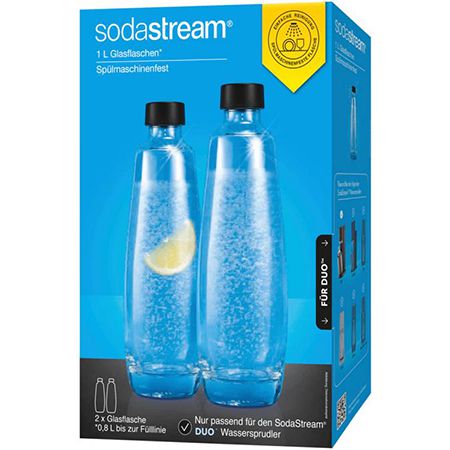 2er Pack Sodastream Glasflaschen für Duo Sprudler 1l für 14,94€ (statt 19€)