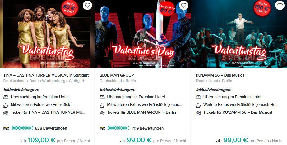 Travelcircus: Bis zu 100€ Ersparnis auf Musicals inkl. Hotel für 2 Personen