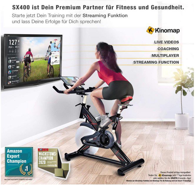 Sportstech SX400 Speedbike mit Ergometer für 599,25€ (statt 898€)