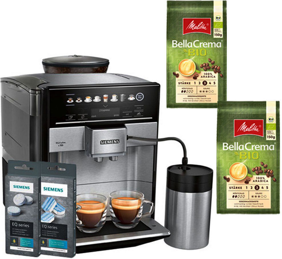 Siemens TE657M03DE Kaffeevollautomat + Reinigungsset & Melitta Bohnen für 699,99€ (statt 780€)