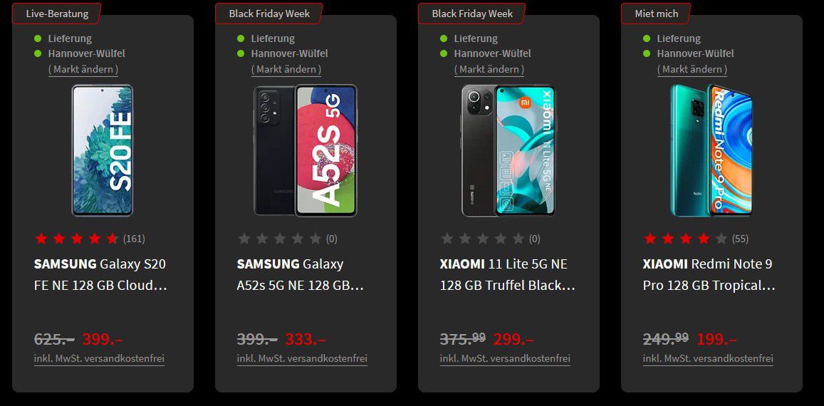 Media Markt & Saturn Smartphone Black Week: z.B. XIAOMI Mi 11 Lite 128GB 4G Boba Black Dual SIM für 249€ (statt 298€)