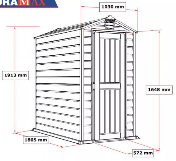 Duramax Kunststoffgerätehaus Evermore 4x6 mit 109,9cm x 180,5 cm Grundfläche für 229,00€ (statt 279€)
