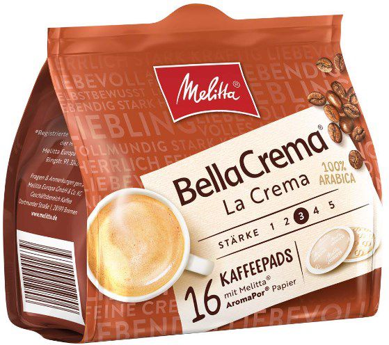 10x 16er Pack Melitta BellaCrema Kaffeepads ab 15,92€ (statt 20€)   Prime Sparabo