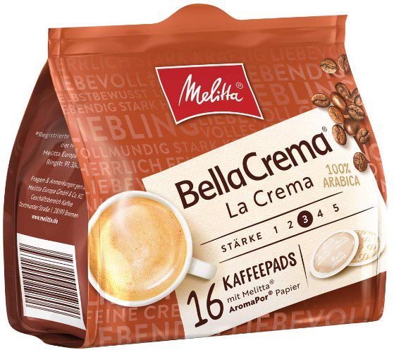 10x 16er Pack Melitta BellaCrema Kaffeepads ab 16€ (statt 23€)