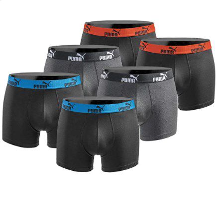 6er Pack Puma Boxershorts in mehreren Farben ab 30,49€ (statt 38€)