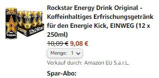 12x Rockstar Energy Drink Original (250ml) ab 9€ (statt 12€)