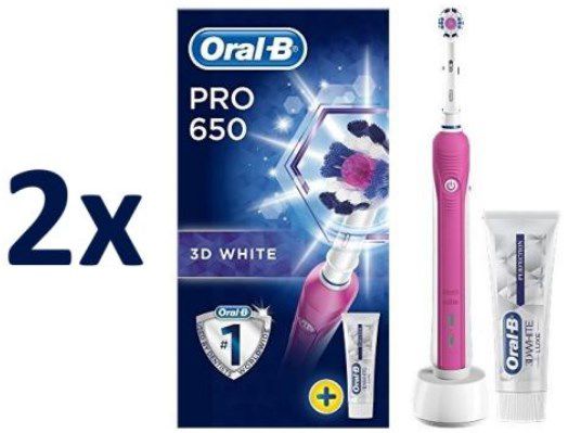 2er Pack Braun Oral B Pro 650 CrossAction mit Etui in jeweils Rosa für ab 39,99€ (statt 59€)