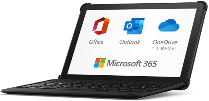 Fire HD 10 Tablet in Schwarz (mit Werbung) mit Bluetooth Tastatur + Microsoft 365 Single ab 154,98€ (statt 215€)