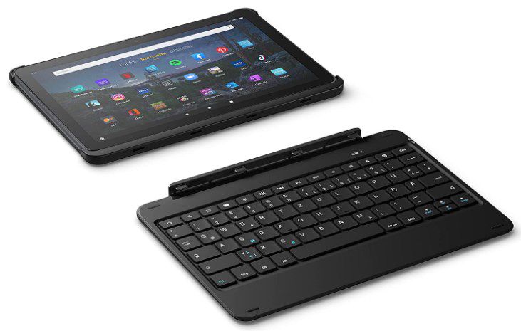 Fire HD 10 Tablet in Schwarz (mit Werbung) mit Bluetooth Tastatur + Microsoft 365 Single ab 154,98€ (statt 215€)