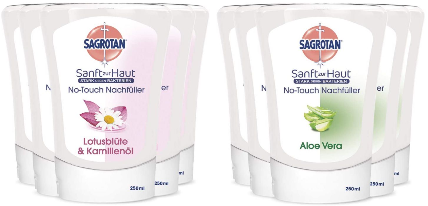 5 x 250ml Nachfüller Sagrotan No Touch Lotusblüte & Kamillenöl ab 9,44€ (statt 12,25€)   Spar Abo