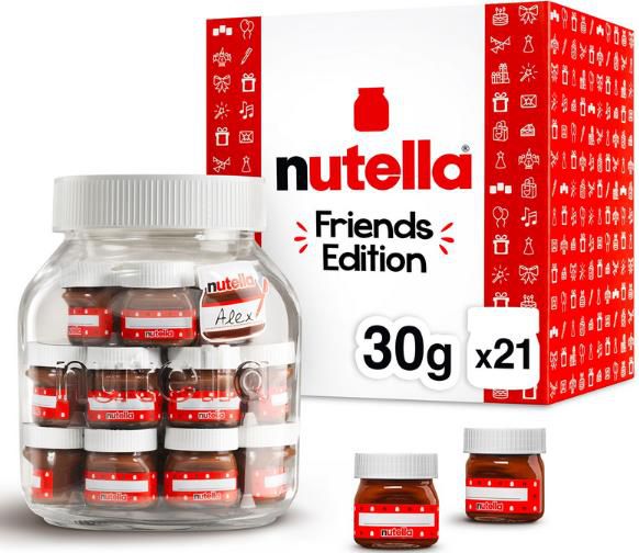 Nutella Friends Edition   21 Gläschen mit 30g Nutella zum Beschriften für 28,87€ (statt 36€)