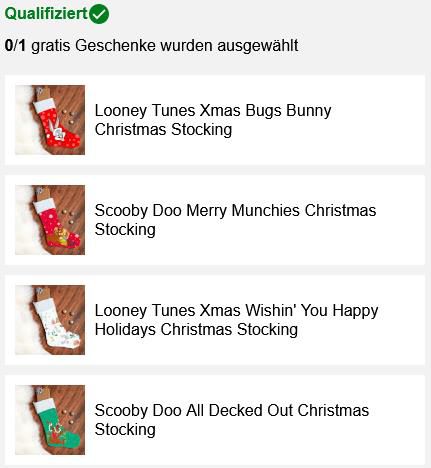 Kinder Weihnachtspullover mit Looney Tunes oder Scooby Doo Motiv + Weihnachtsstrumpf GRATIS für 26,98€ (statt 36€)