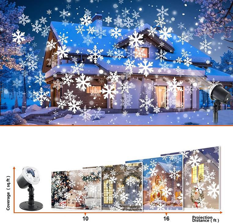 Bellalicht LED Projektorlampe mit Schneeflocken Effektlicht für 14,39€ (statt 24€)   Prime