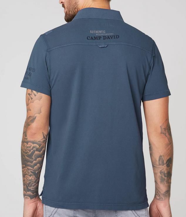 Camp David   Herren Poloshirt in Blau für 44,90€ (statt 58€)