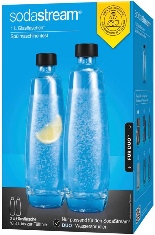 2er Pack Sodastream Glasflaschen für Duo Sprudler 1l für 13,99€ (statt 17€)