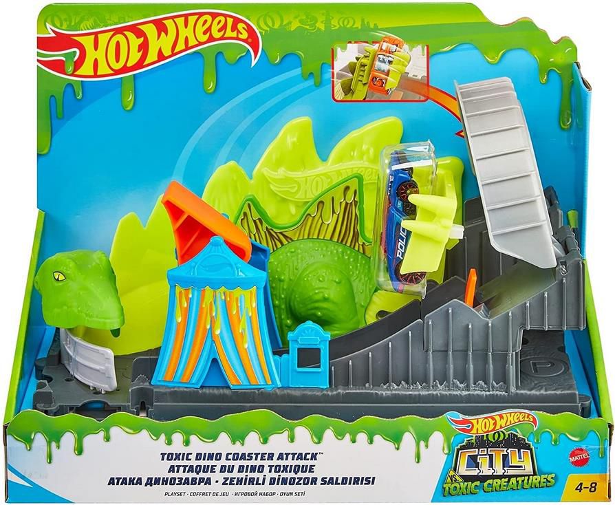 Hot Wheels GTT68   Giftige Dino Attacke Spielset für 16,49€ (statt 25€)   Prime