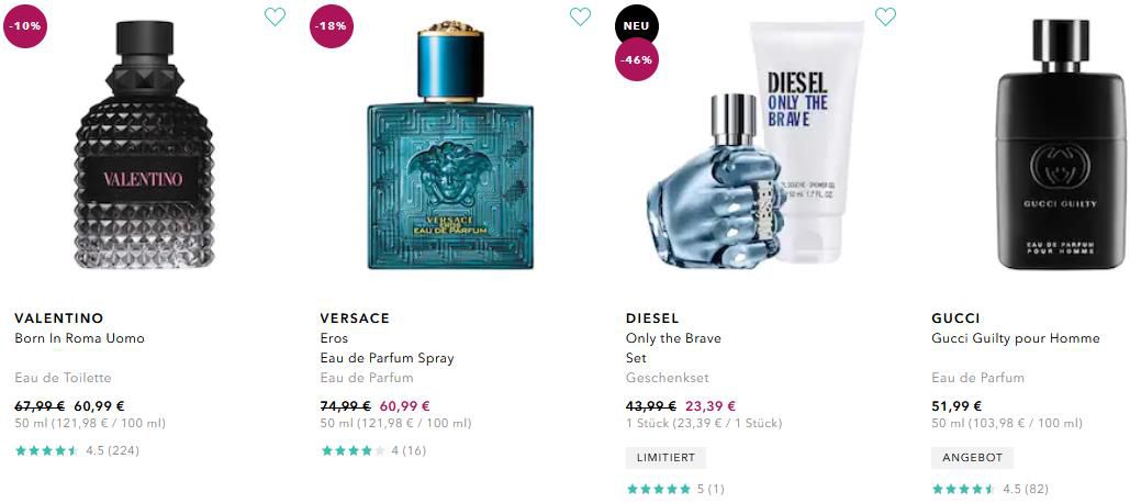 Douglas: Beauty Friday mit 20% Rabatt auf über 150.000 Produkte   z.B. 200ml Jean Paul Gaultier Le Male Eau de Toilette für 59,99€ (statt 69€)