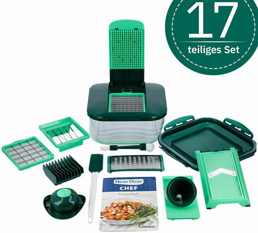 Genius Nicer Dicer Chef 17 tlg Obst  & Gemüseschneider mit Hobel, Zerkleinerer & Julietti für 34,90€ (statt 45€)