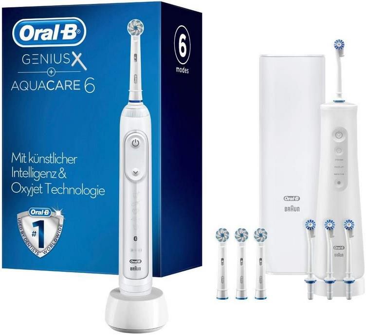 Oral B Genius X Elektrische Zahnbürste mit Aqua Care Munddusche für 149,99€ (statt 163€)
