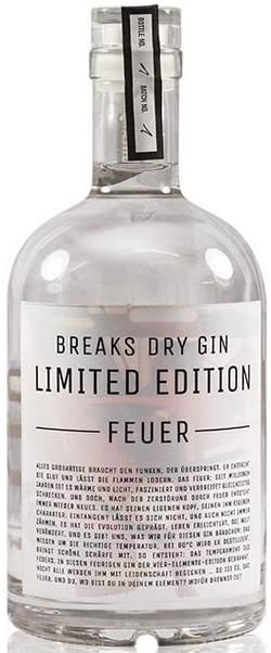 Breaks London Dry Gin   Sonderedition 4 Elemente: Feuer 42% vol   1 x 0,5 L für 19,99€ (statt 30€)