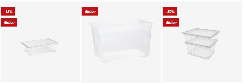 KIS transparente Aufbewahrungsboxen aus Kunststoff   z.B. die 33,5 x 19 x 9,5 cm Box für 1,99€ (statt 3€)   Abholung