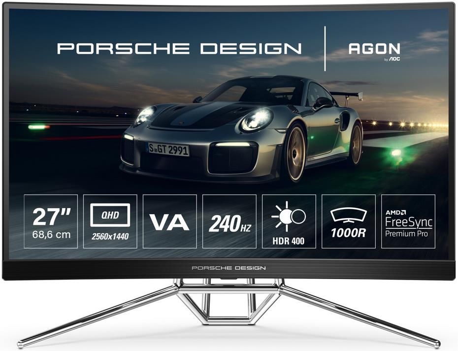 AOC Agon 27   Porsche Design   27 Zoll Curved Gaming Monitor mit 240Hz und 0,5ms für 519€ (statt 702€)