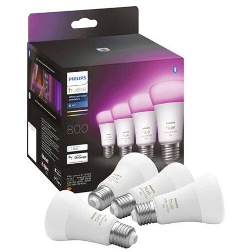 4er Pack: Philips Hue White and Color Ambiance 800 E27 mit Bluetooth für 108,39€ (statt 138€)