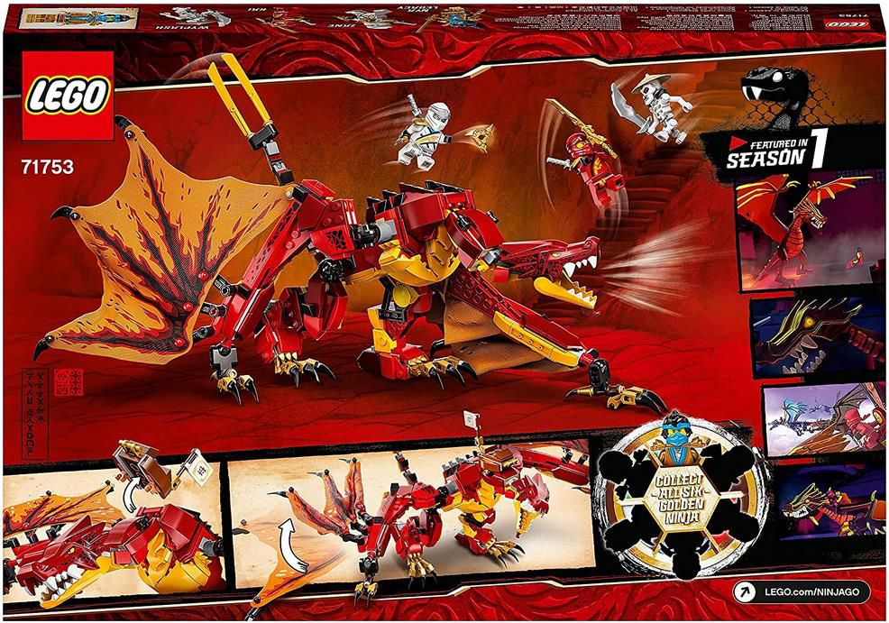 LEGO 71753 Ninjago   Kais Feuerdrache Set mit 4 Ninja Mini Figuren für 34,99€ (statt 39€)