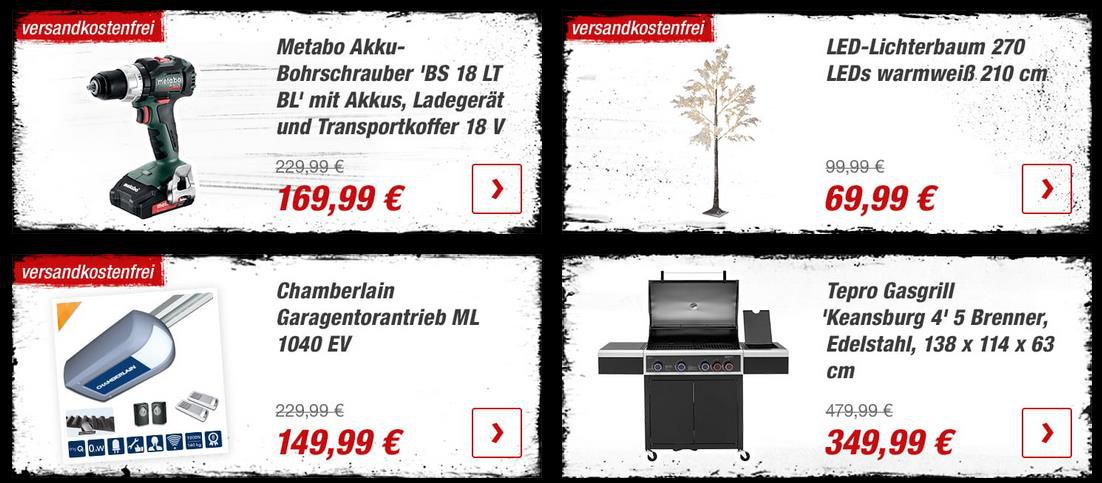 Toom: Black Friday Angebote mit bis zu 50% Rabatt   z.B. Tepro Gasgrill Keansburg 4 mit  5 Brennern für 349,99€ (statt 449€)