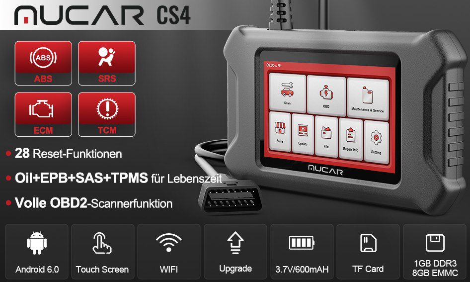 Mucar CS4 OBD2 Diagnosegerät mit 5 Zoll Display für 85,78€ (statt 150€)