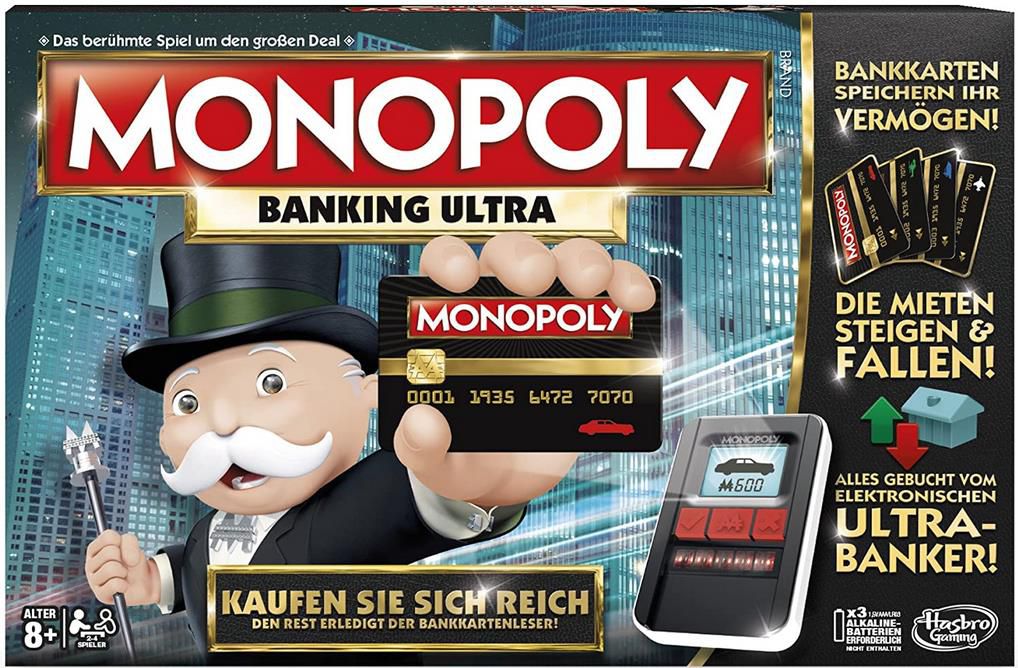 Hasbro   Monopoly Banking Ultra mit elektronischem Kartenleser für 25,99€ (statt 40€)