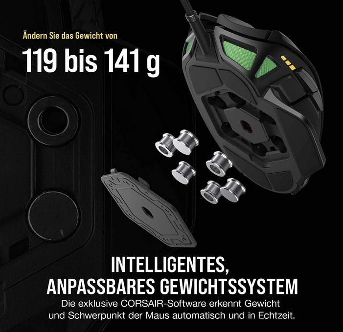 Corsair Nightsword RGB Gaming Maus mit 18.000DPI für 54,99€ (statt 69€)