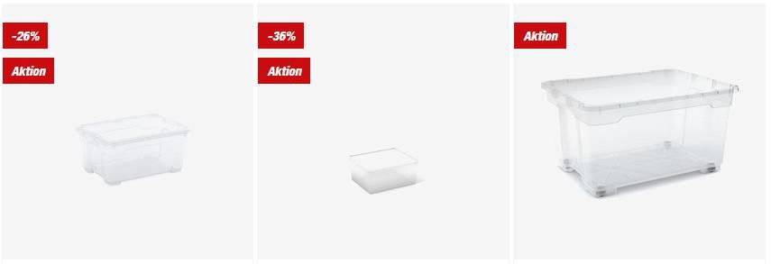 KIS transparente Aufbewahrungsboxen aus Kunststoff   z.B. die 33,5 x 19 x 9,5 cm Box für 1,99€ (statt 3€)   Abholung