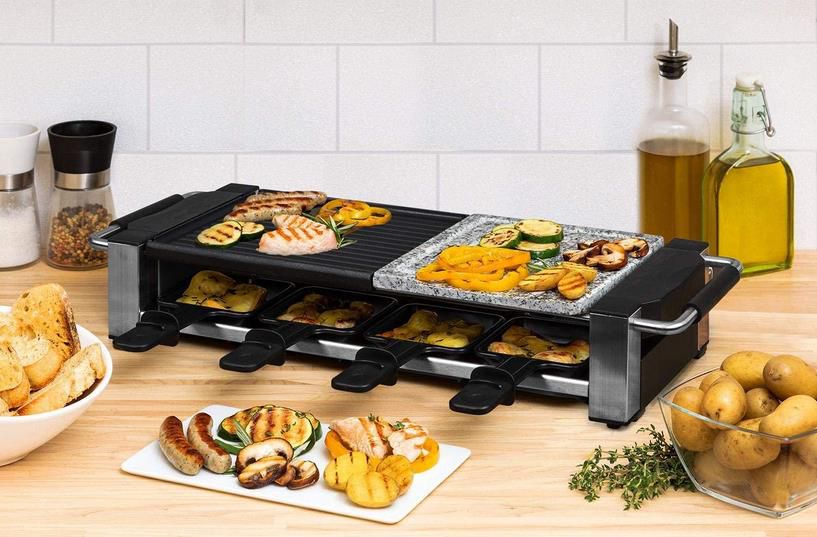 Klarstein Bistecca Raclette Grill   Mit Metall Grillplatte & Natursteinplatte für 49,99€ (statt 70€)