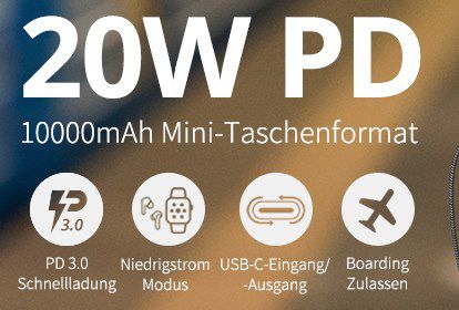 Zendure Super Mini 10000mAh Powerbank mit 20W PD & QC 3.0 für 29,99€ (statt 60€)