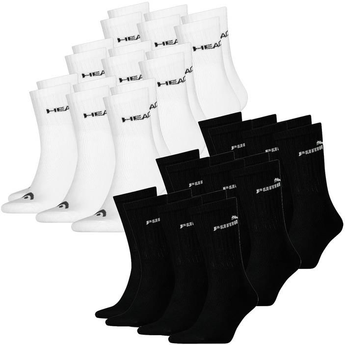 9 Paar Puma Classic Sport Socken + 9 Paar HEAD Unisex Crew Sportsocken für 25,99€ (statt 39€)