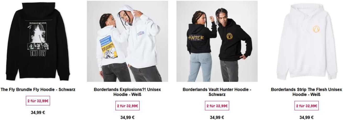 🔥 Zavvi: 2 Hoodies für 35,98€ inkl. Versand   z.B. 2x Doctor Who Hoodie für 35,98€ (statt 80€)