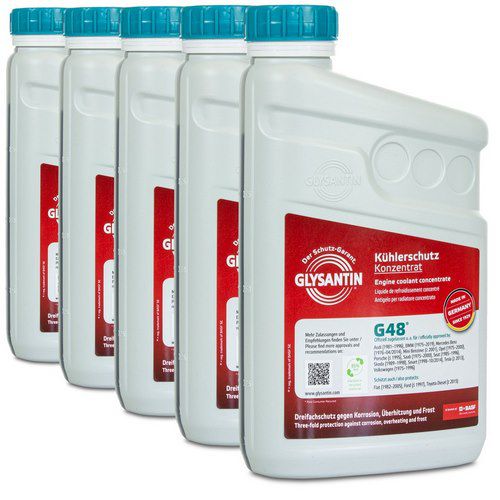 5x 1 Liter Glysantin G48 Kühlerfrostschutzkonzentrat blaugrün für 31,99€  (statt 37€)