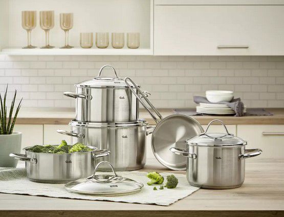 Fissler Palermo   5teiliges Topfset mit Deckeln (alle Herdarten) ab 93,94€ (statt 124€)