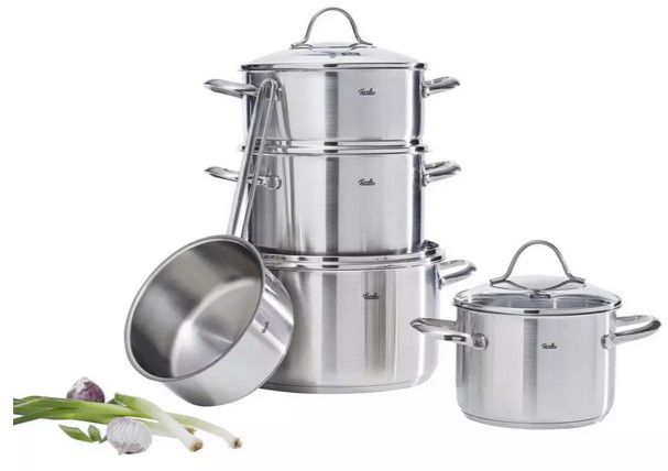 Fissler Palermo   5teiliges Topfset mit Deckeln (alle Herdarten) ab 93,94€ (statt 124€)