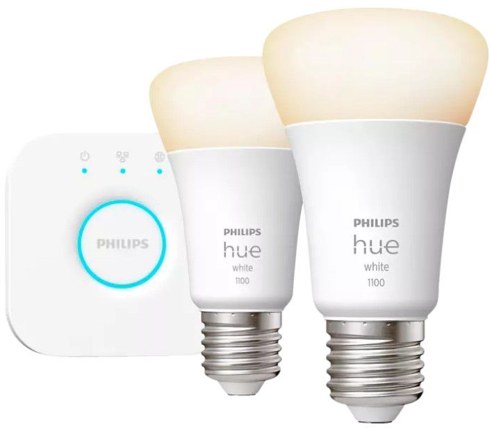 Philips Hue White Starter Set 2 x E27 + Bridge ab 45,18€ (statt 58€)