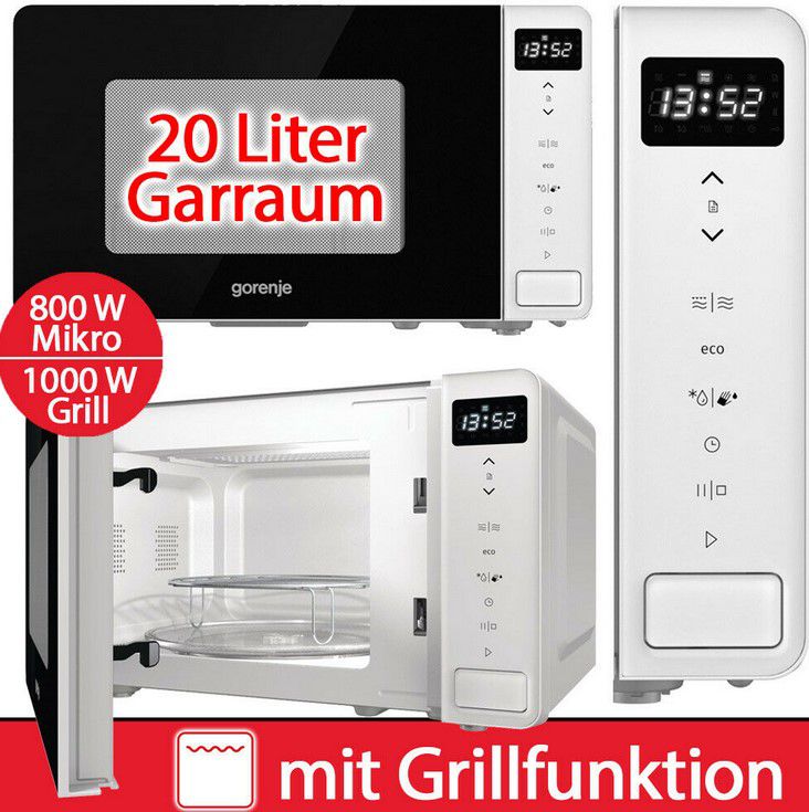 Gorenje MO20S4WEU Mikrowelle mit Grill 20l für 64,99€ (statt 90€)