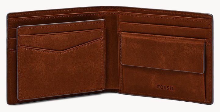 Fossil Bifold Everett Geldbörse mit großen Münzfach in braun oder schwarz für je 30,60€ (statt 49€)