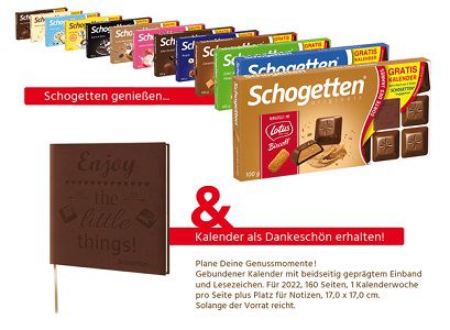 Gratis: Kalender mit dem Kauf von Schogetten Schokolade