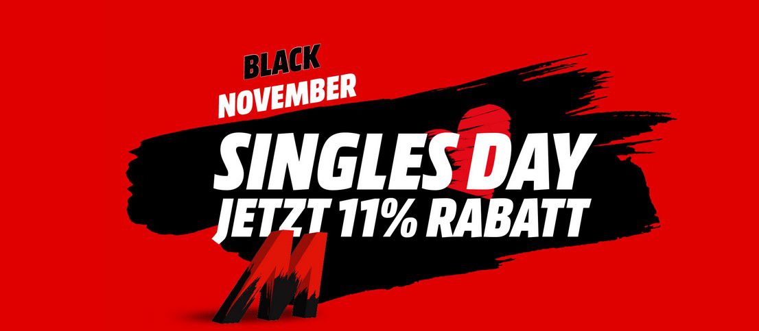 MediaMarkt & Saturn mit 11% Singles Day Rabatt + 10€ Gutschein ab 100€ Bestellwert