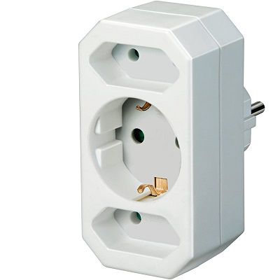 Brennenstuhl 3 fach Steckdosenadapter mit erhöhtem Berührungsschutz für 1,99€