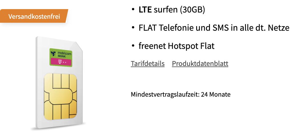 🔥 Telekom Allnet Flat mit 30GB (+8GB) LTE für nur 19,99€ mtl.